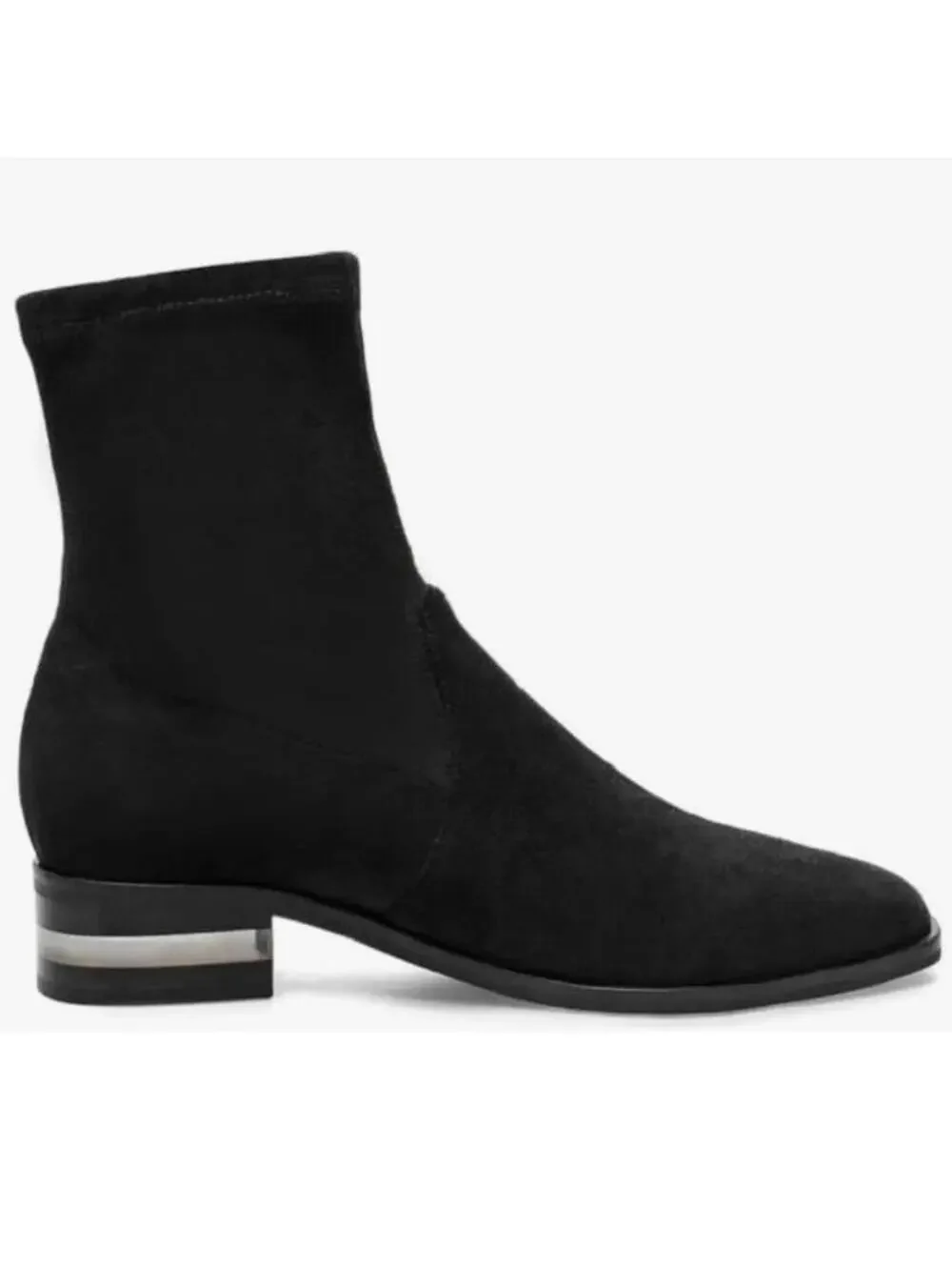 Silent D Fuller Black Stretch Suede Square Toe Sock Style Designer Boot 36 $155